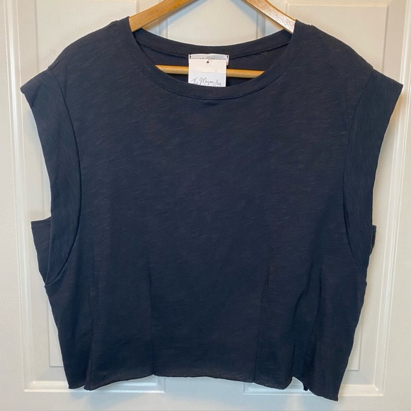 wasabi + mint Muscle Tee Women's Black Sleeveless Muscle Top NWT Lightweight USA - Picture 1 of 11
